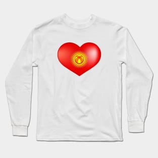 Heart with new flag of Kyrgyzstan Long Sleeve T-Shirt